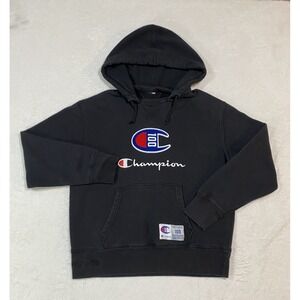 Champion 100 Year Embroidered Hoodie Black After Hood Sweater Mens Size M?